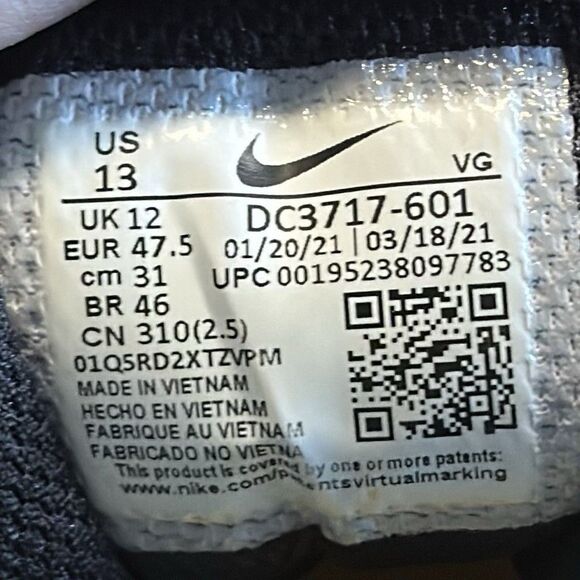 Nike Vapor UltraFly 4 Keystone Baseball Cleats Crimson DA0702-601 Men’s Sz. 13 - Picture 9 of 10